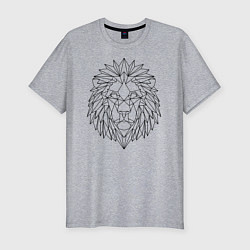 Мужская slim-футболка Геометрический Лев