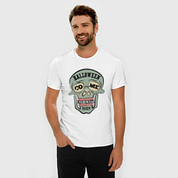 Футболка slim-fit Halloween Skull Retro, цвет: белый — фото 2