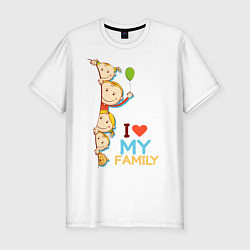 Мужская slim-футболка Я люблю свою семью