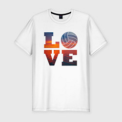 Мужская slim-футболка LOVE Volleyball