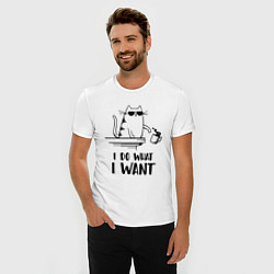 Футболка slim-fit I do what i want, цвет: белый — фото 2