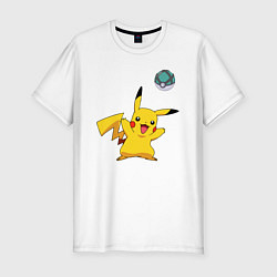 Мужская slim-футболка Pokemon pikachu 1