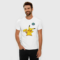 Футболка slim-fit Pokemon pikachu 1, цвет: белый — фото 2