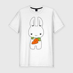 Мужская slim-футболка Зайчик с морковкой