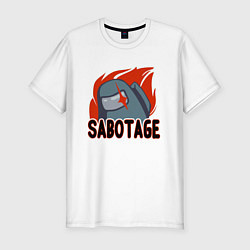 Мужская slim-футболка Among Us Sabotage