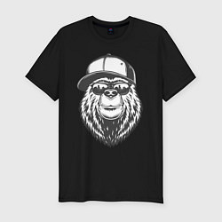 Мужская slim-футболка Медведь