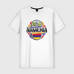Футболка slim-fit Армения, цвет: белый