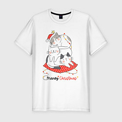 Футболка slim-fit Merry Christmas, цвет: белый