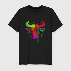 Футболка slim-fit Color Bull, цвет: черный