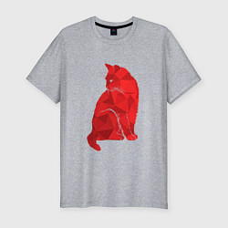 Футболка slim-fit Красная кошка, цвет: меланж