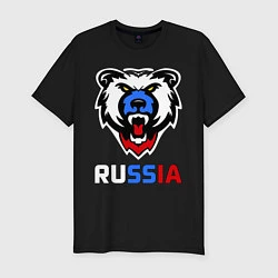 Мужская slim-футболка Русский медведь