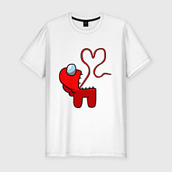 Футболка slim-fit Among Us Red Imposter Love, цвет: белый