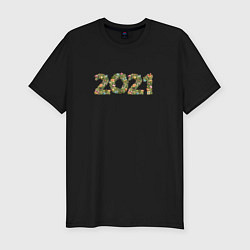 Мужская slim-футболка Новый Год 2021