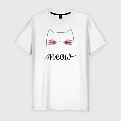 Футболка slim-fit Meow, цвет: белый