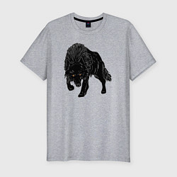 Футболка slim-fit Черный Волк, цвет: меланж