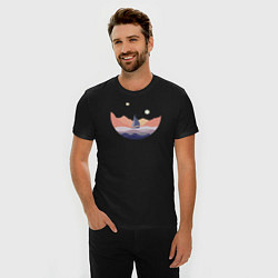 Футболка slim-fit Яхта в океане, цвет: черный — фото 2