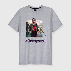 Футболка slim-fit Cyberpunk 2077 Цирилла, цвет: меланж