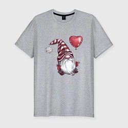 Мужская slim-футболка Гномик с шариком