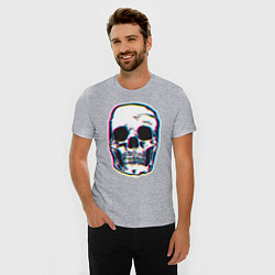 Футболка slim-fit Glitch Skull, цвет: меланж — фото 2