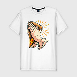 Футболка slim-fit Holy Pizza, цвет: белый