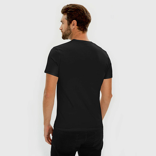 Мужская slim-футболка Мопс уличный стиль / Черный – фото 4