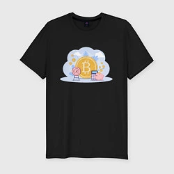 Футболка slim-fit БИТКОИН КОПИЛКА BITCOIN Z, цвет: черный