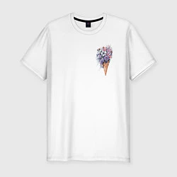 Мужская slim-футболка Цветочное мороженое