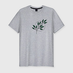 Футболка slim-fit Leaves, цвет: меланж
