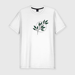 Мужская slim-футболка Leaves