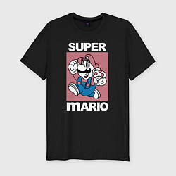 Мужская slim-футболка Супер Марио с грибочком