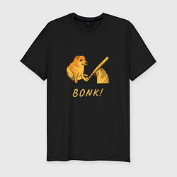 Мужская slim-футболка Doge Bonk go to horny jail