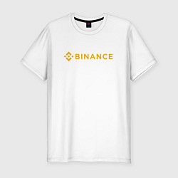 Футболка slim-fit BINANCE БИНАНС БИРЖА СПИНА, цвет: белый