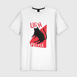 Футболка slim-fit Тьфу Люди Black Cat, цвет: белый