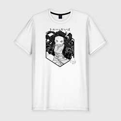 Мужская slim-футболка Незуко Клинок, рассекающий демонов