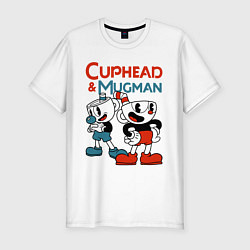 Футболка slim-fit Cuphead & Mugman, цвет: белый