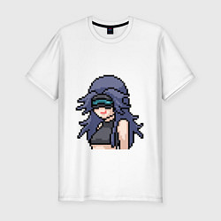 Футболка slim-fit Pixel art anime, цвет: белый