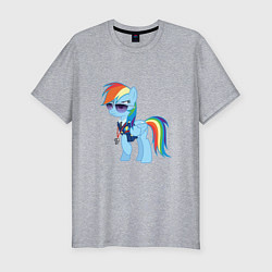 Мужская slim-футболка Pony - Rainbow Dash