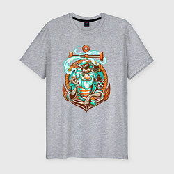 Футболка slim-fit Морской лев, цвет: меланж