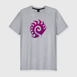 Мужская slim-футболка Zerg logo Purple