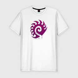 Мужская slim-футболка Zerg logo Purple