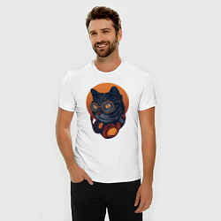 Футболка slim-fit D j Cat Кот диджей, цвет: белый — фото 2