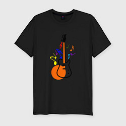 Мужская slim-футболка Цветная гитара