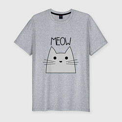 Футболка slim-fit Котик - Мяу, цвет: меланж