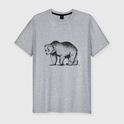 Мужская slim-футболка Медведь Гризли Grizzly Bear