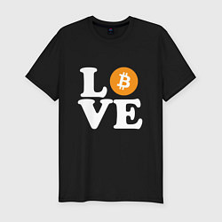 Футболка slim-fit LOVE BITCOIN БИТКОИН БИТОК, цвет: черный