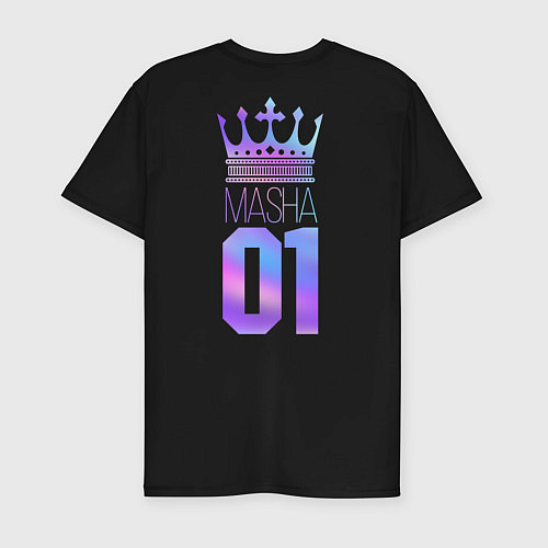 Мужская slim-футболка Masha 01 на спине / Черный – фото 2