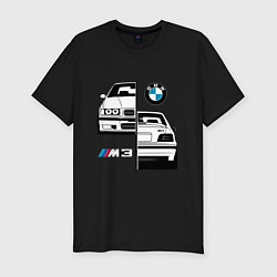 Мужская slim-футболка BMW M3 E 36 БМВ М3 E 36