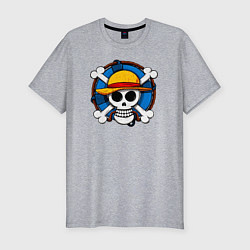 Футболка slim-fit Пиратский знак из One Piece, цвет: меланж