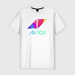 Футболка slim-fit AVICII RAIBOW, цвет: белый