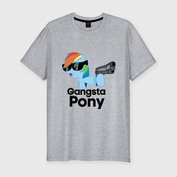 Мужская slim-футболка Gangsta pony